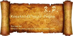 Kosztolánczi Petra névjegykártya
